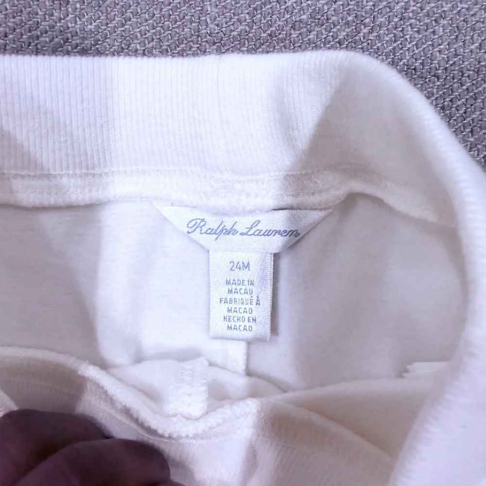 Ralph Lauren Cream Bear Graphic Pajama Set